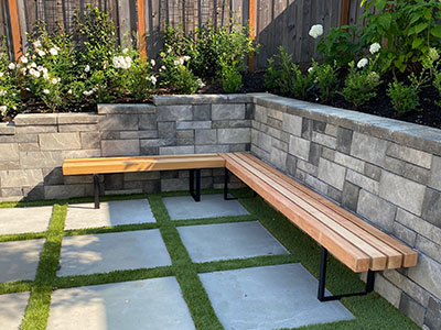 Retaining Wall Patio Area